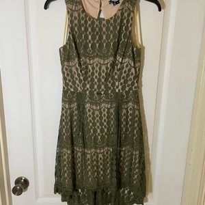 Like NEW! olive green lace dress!